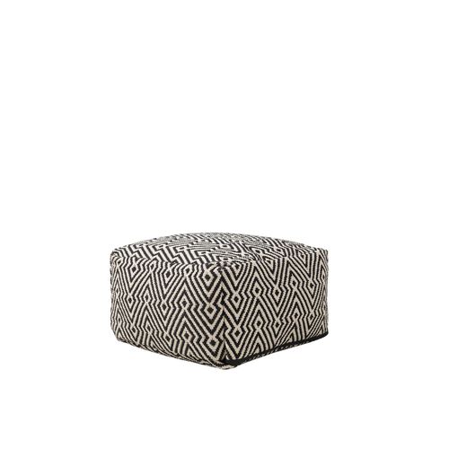 Pouf Mukki Noir Blanc Coton