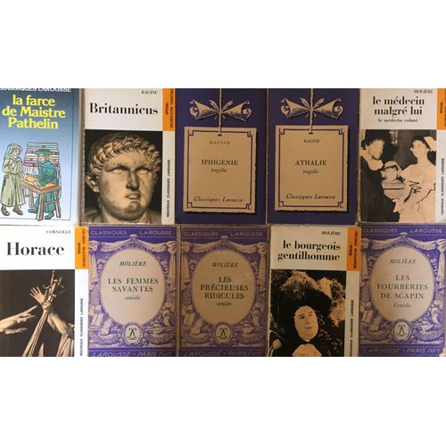 Lot De 10 Classiques Larousse (Anciens Et Nouveaux) Théâtre : Molière, Racine, Corneille