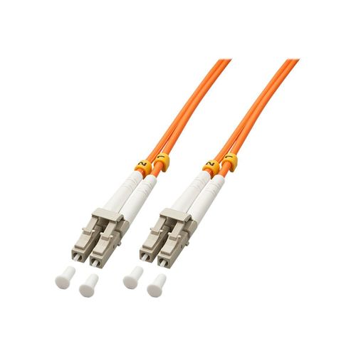 Lindy - Cordon de raccordement - LC multi-mode (M) pour LC multi-mode (M) - 15 m - fibre optique - duplex - 50 / 125 microns - OM2 - sans halogène