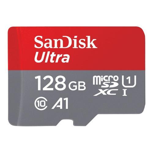 SanDisk Ultra - Carte mémoire micro SD 128 Go (adaptateur microSDXC vers SD inclus) - A1 / UHS Class 1 / Class10 - microSDXC UHS-I