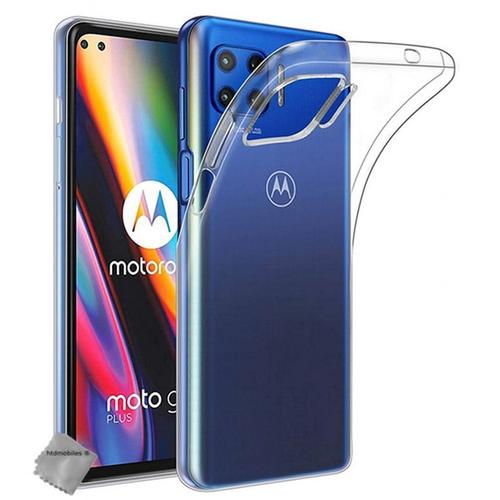 Housse Etui Coque Silicone Gel Motorola Moto G 5g Plus + Film Ecran -Transparent Tpu