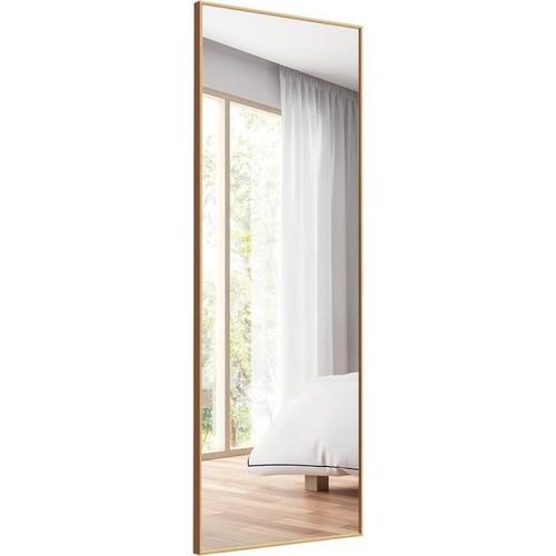 COSWAY Miroir Psyché, Miroir HD en Verre Antidéflagrant 150 x 4 x 56 CM, Cadre Or en Aluminium