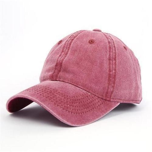 Casquette De Baseball Vintage Délavée Uni Chapeau De Golf Papa En Détresse Pour Hommes Femmes Multicolorewine Red1 Pcs