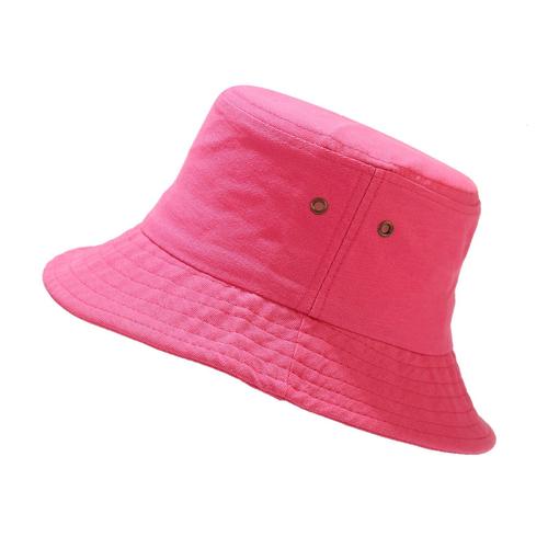 Chapeau Seau Pour Femmes Et Hommes, Casquette De Plage D'été Réversible En Coton, Style De Couleur Unierose Red1 Pcs