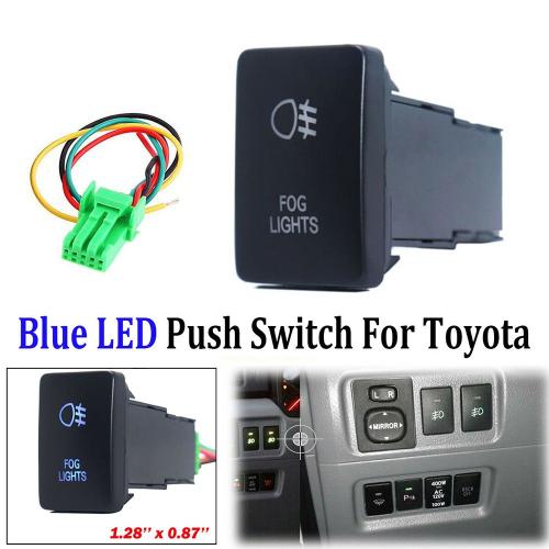 Interrupteur À Bouton-Poussoir Pour Feux Antibrouillard Bleu Dc 12v, Pour Toyota Tacoma Tundra 4runner Hilux Rav4 Led