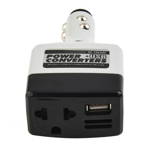 Onduleur Adaptateur De Sortie Usb 12v/24v À 220v, Convertisseur De Puissance Pour Voiture