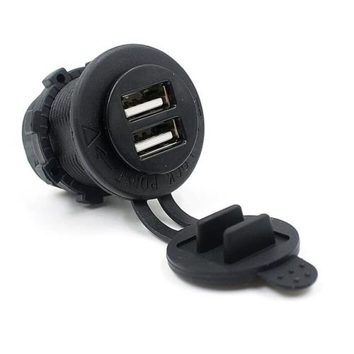 Chargeur Universel Double Usb Pour Voiture, Support Allume-Cigare Étanche 12v, Pièces De Modification Pour Moto