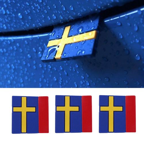 Autocollants Drapeau De La Suède 3d, 5 Pièces, Emblème De Décoration Pour Porte De Voiture, Coffre, Calandre Avant, Gadget De Carrosserie Pour Volvo Xc40 Xc60 Xc90