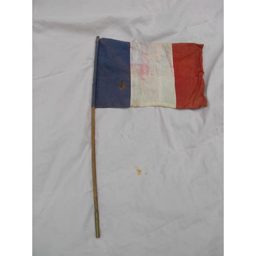 Ww2 France/Angleterre Drapeau De La Liberation Artisanale Biface 44 Cm Sur 28 Cm