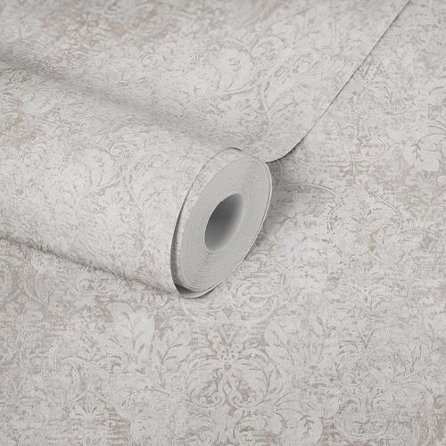 Papier peint baroque avec ornements aspect vintage Papier peint intissé Beige/crème avec effet.[Z3921]