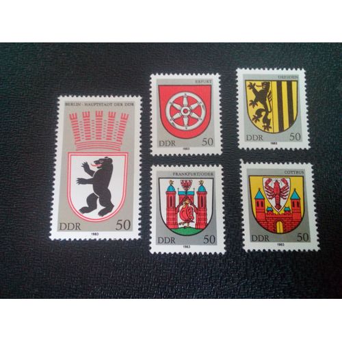 Timbre Allemagne / Rda Yt 2460 A 2464 Séries: Armes De La Ville 1983 ( 021104 )
