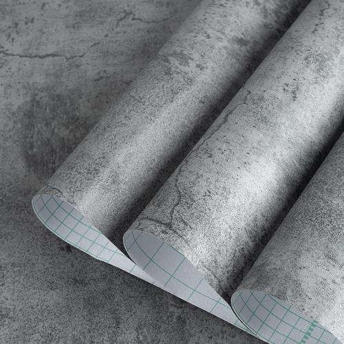 Extra Large Papier Peint Autocollant Gris Foncé Texture 3D du Béton de Ciment Mat épaissi 80CMx4M Sticker pour Meubles DIY.[Z395]