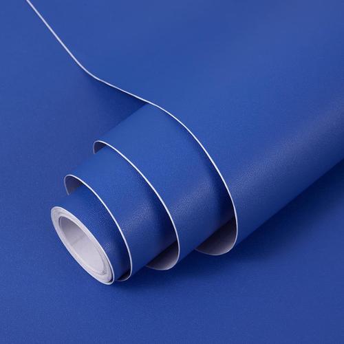 Papier Adhesif pour Meuble Bleu Matte 60X600cm Film Vinyle Autocollant pour Meubles Armoires Murs Chambres à Coucher.[Z1012]