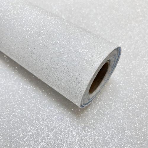 Papier peint à paillettes blanches pour murs (blanc, 44 cm x 5.[Z2584]