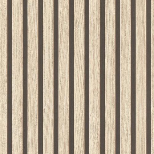 Papier peint non tissé Beige effet bois avec panneaux 3D au look moderne Skandi mur à lamelles de la collection.[Z4037]