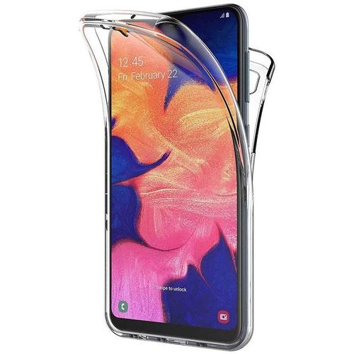 Etui Coque Housse Samsung Galaxy A10 6.2"" Sm-A105f, Coque Avant Et Arrière Silicone 360° Protection Intégrale Couleur Transparent