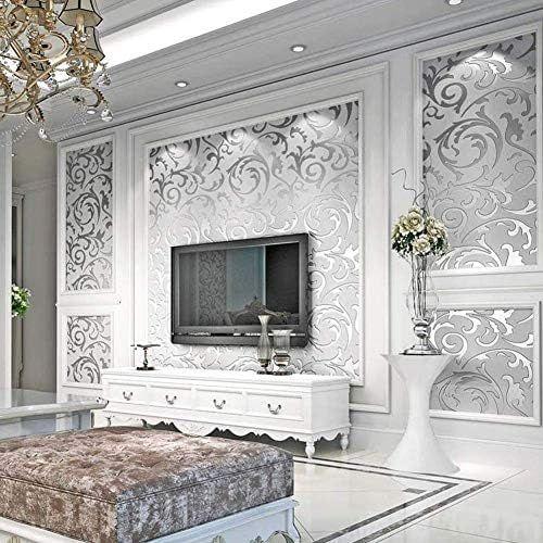 Papier peint intissé moderne minimaliste 3D avec motif baroque pour salon, chambre à coucher, 9,5 m x 0,53 m[Z2031]