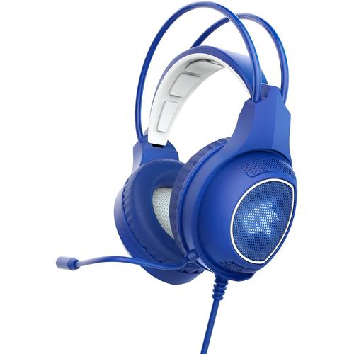 Gaming Headset Casque Gamer (LED Light, Boom Mic, contrôle du Volume, Bandeau réglable) Bleu.[Z426]
