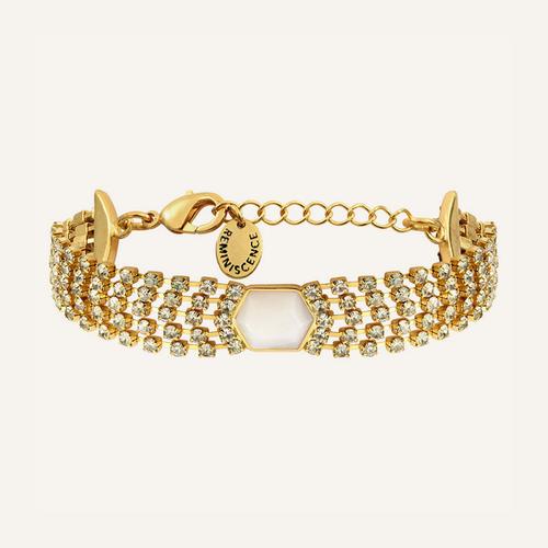 Bracelet Sparkling Coquillage Doré/Blanc