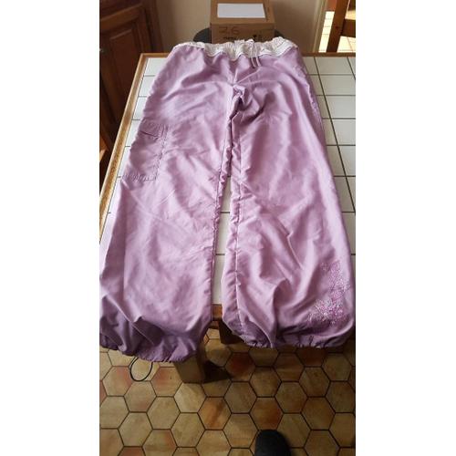 Pantalon Survêtement Rose Et Blanc Intérieur Doublé Domyos Décathlon Motif Fleurs Taille 16 Ans