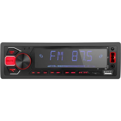 Autoradio Bluetooth Main Libre 1 DIN: Car Stereo avec contrôle App & Deux USB Port - Poste Radio Voiture Support FM | SD |.[Z279]