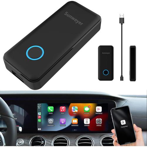 CarPlay Adaptateur sans fil Plug & Play Connexion automatique Bluetooth filaire CarPlay au dongle de voiture sans.[Z1630]