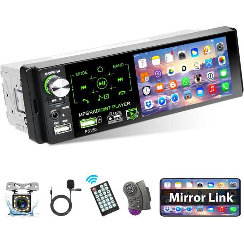 RDS Autoradio 1 Din avec Écran Tactile 4,1"" Auto Stereo Radio avec Écran Bluetooth Mains Libres, AM FM, 2 Ports USB,.[Z315]