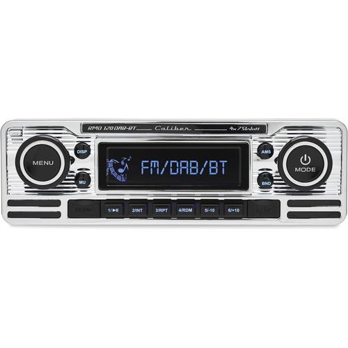 Autoradio Bluetooth CD - Autoradio Voiture USB - Auto Radio Dab+ / FM - Autoradio 1 DIN - Radio Vintage Design - Chrome.[Z385]