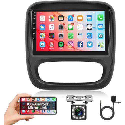 Android Autoradio 2 Din avec GPS Navi WiFi pour Opel Vivaro Renault Trafic Fiat Talento Nissan NV300/VW300 9 Pouces Écran.[Z1501]