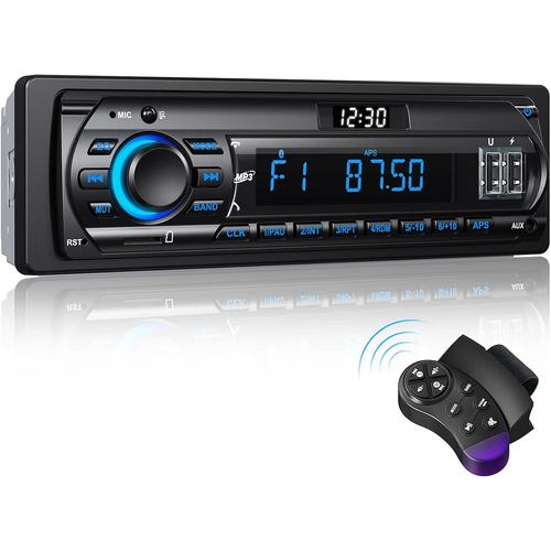 RDS Autoradio Bluetooth 5.0, Poste Radio avec LCD Affichage Horloge, 7 Couleurs Éclairage, 4x65W Autoradio 1 Din pour 9-24V.[Z4]
