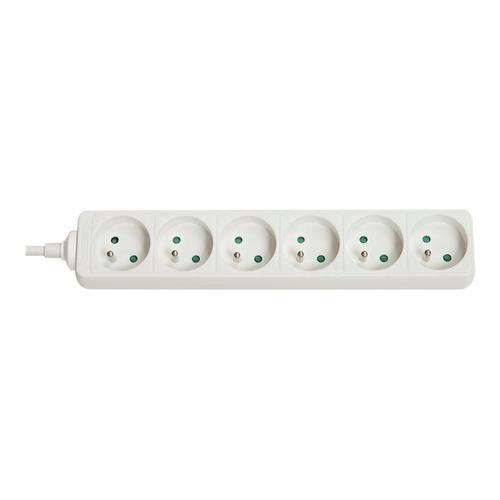 LINDY 6 Way Mains Gang Socket - Coupe-circuit - CA 230 V - 3680 Watt - entrée : Français / UTE - connecteurs de sortie : 6 (Français / UTE) - France