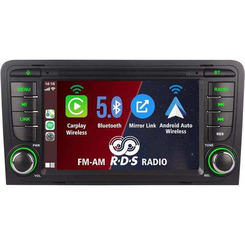 Carplay sans Fil intégré de 7 Pouces et Android Auto sans Fil avec SWC Bluetooth FM AM RDS Radio Double din 1080P Full HD.[Z1002]