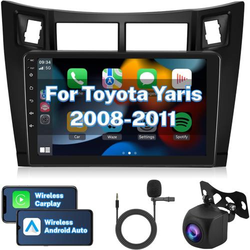 Android Autoradio pour Toyota Yaris 2005-2011 Radio Carplay sans Fil Android Auto Navigation GPS écran Tactile 9 Pouces.[Z836]