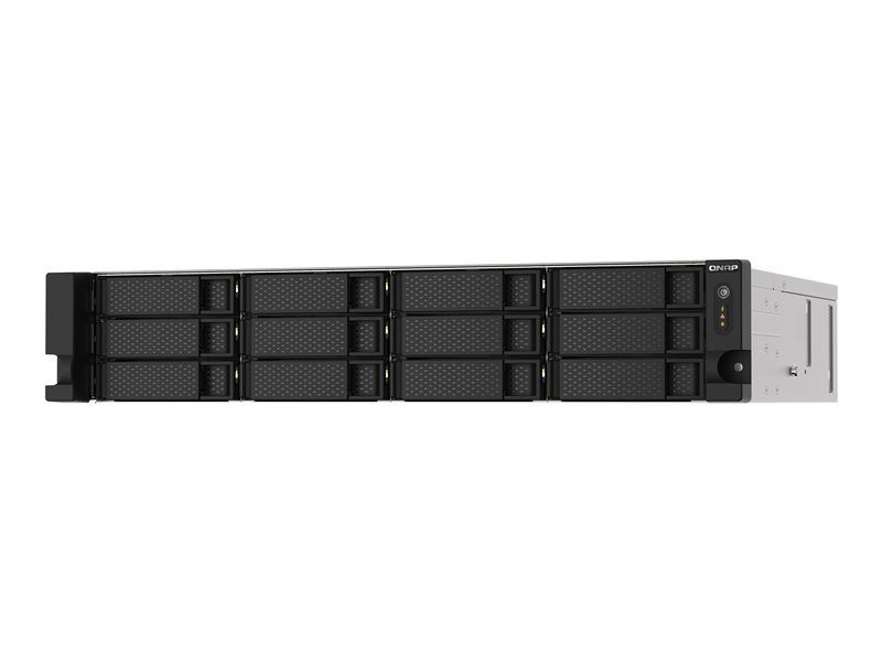 QNAP TS-1273AU-RP - Serveur NAS - 12 Baies - rack-montable - SATA 6Gb/s - RAID RAID 0, 1, 5, 6, 10, JBOD, disque de réserve 5, 6 disques de secours, disque de réserve 10 - RAM 8 Go - Gigabit...