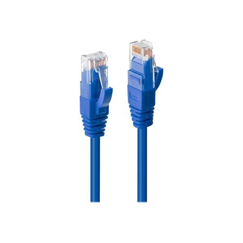 Lindy Premium - Cordon de raccordement - RJ-45 (M) pour RJ-45 (M) - 50 cm - UTP - CAT 6 - sans halogène, sans crochet - bleu