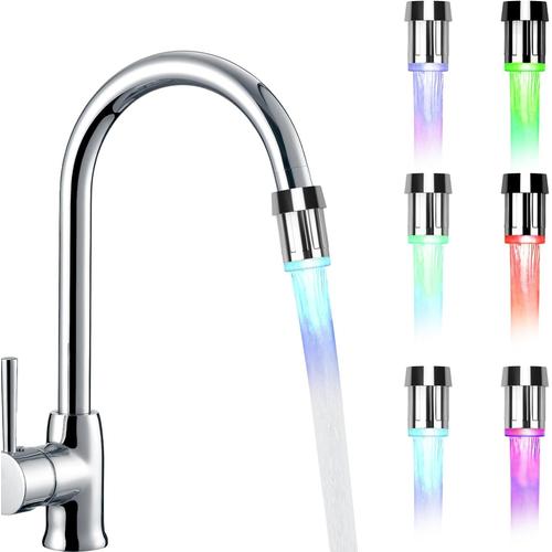 3 Pièces Robinet d'eau LED Couleurs Robinet Lumineux à LED Embout Robinet 7 Couleurs Changement pour Restaurants Maisons.[Z966]