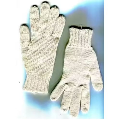 Vintage - Paire De Gants - En Coton Blanc - Petite Taille