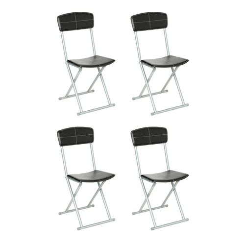 Lot De 4 Chaises Pliantes "Assise" 83cm Noir