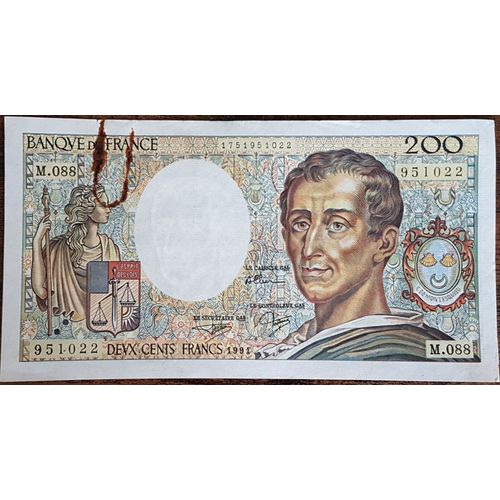 Billet 200 Francs Montesquieu 1991 France M.088