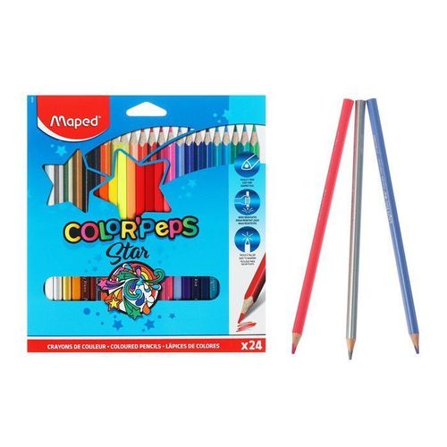 Les Crayons Les 24 Couleurs Trièdres, Maped Color Peps
