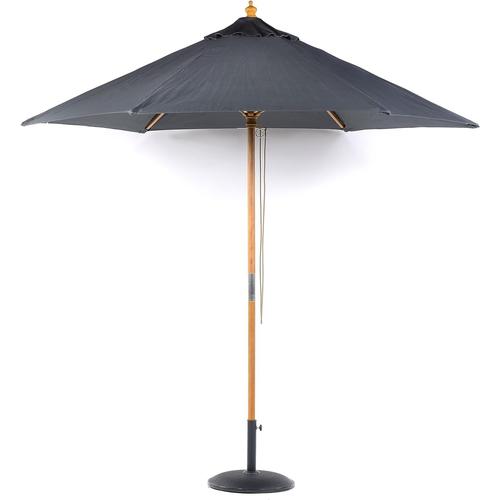 Parasol De Jardin En Bois - Poulie Et Lavable En Machine - 11 Couleurs - Base En Béton Noir De 15 Kg Incluse, Gris Foncé[Z522]