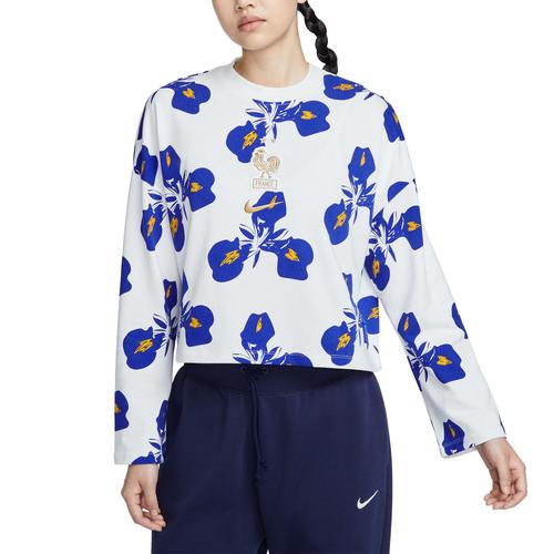 T-Shirt Manches Longues France Nike Fff Maillot Stripe - Blanc - Femme
