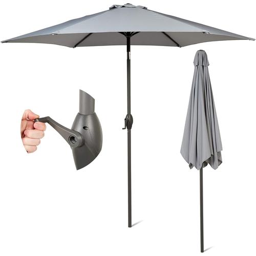 2.7m Parasol Garden Umbrella Sun Shading | Water Repellent Polyester 180 G/M² (Uv 30+)| Easy To Open And Close Crank.[Z248]