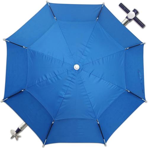 Parasol De Plage / Jardin Ø 200 Cm Anti-Vent, Mât En Aluminium, Pare-Soleil Pour Terrasse, Hauteur Réglable, Jardin[Z477]