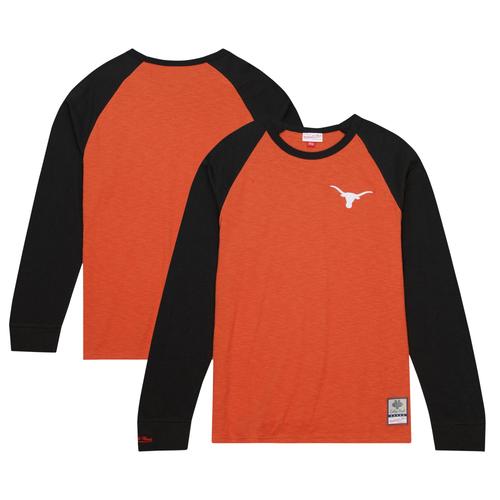 T-Shirt Orange À Manches Longues Raglan Flammé Légendaire Des Texas Longhorns Mitchell & Ness Pour Hommes