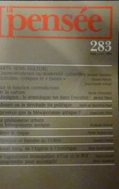 La Pensée N° 283 Arts, Sens, Culture Septembre Octobre 1991
