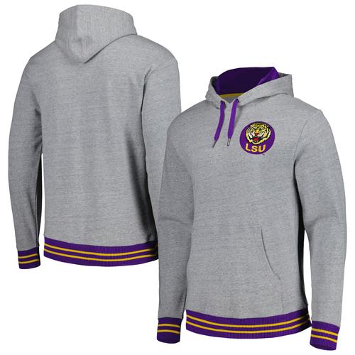 Sweat À Capuche Lsu Tigers Mitchell & Ness Gris Chiné Pour Hommes