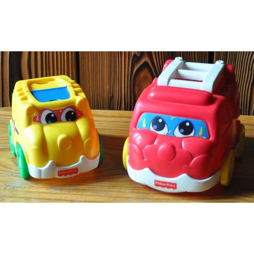 Lot De 2 Véhicules Camion + Pompier Fisher Price Encastrables