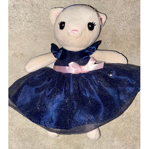 Doudou Chat H&m Ballerine Danseuse Robe Tutu Bleu Nuit Peluche Jouet Poupee Fee Paillettes Or Comforter Cat Dance