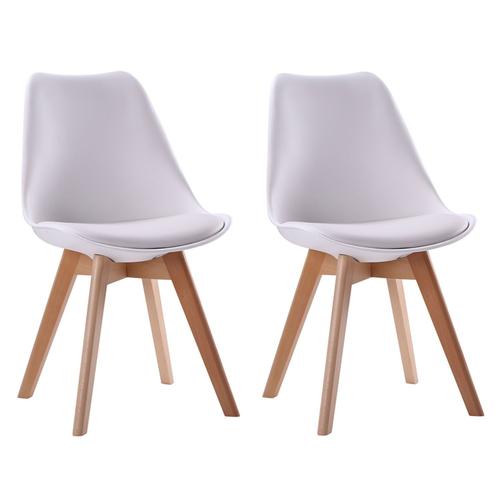 Lot de 6 chaises scandinaves BJORN- 48 x 43 x 80 cm - Blanc